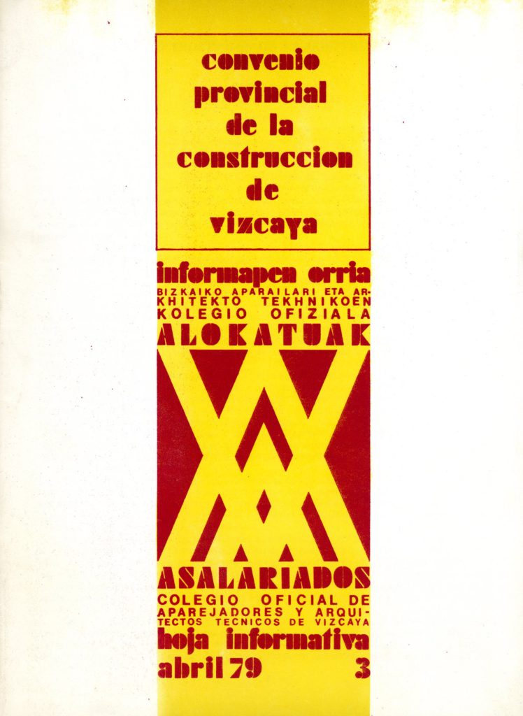 Comisión de Asalariados. Hoja Informativa nº3 de 1979, dedicada al Convenio de la Construcción.