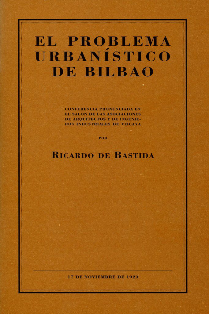 Portada de la publicación original de la conferencia de Ricardo Bastida en 1923.
